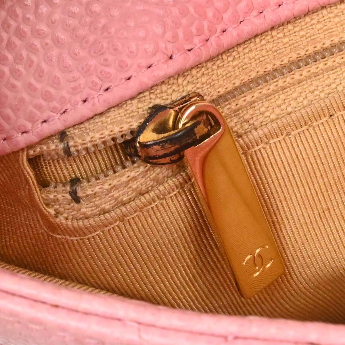 Chanel Pink Caviar Skin Handbag