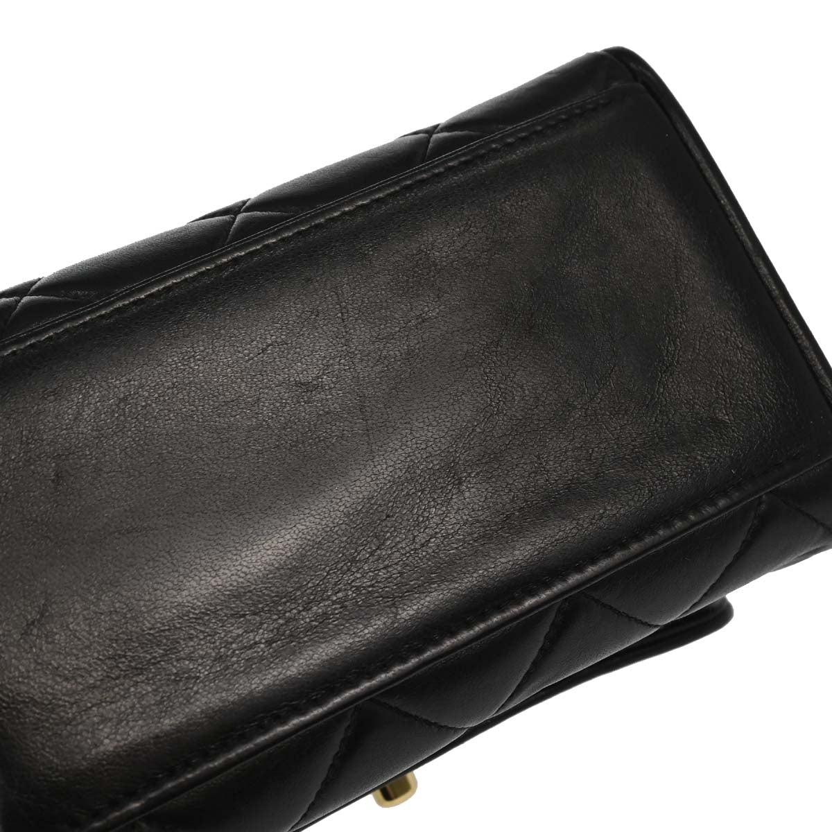 Chanel Black Lambskin Single Straight Flap Shoulder Bag