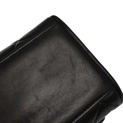 Chanel Black Lambskin Single Straight Flap Shoulder Bag