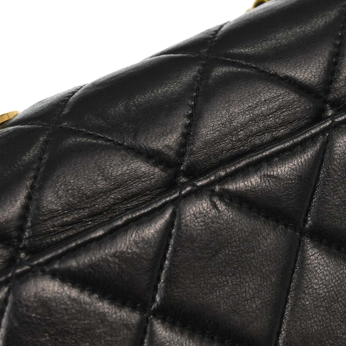 Chanel Black Lambskin Single Straight Flap Shoulder Bag