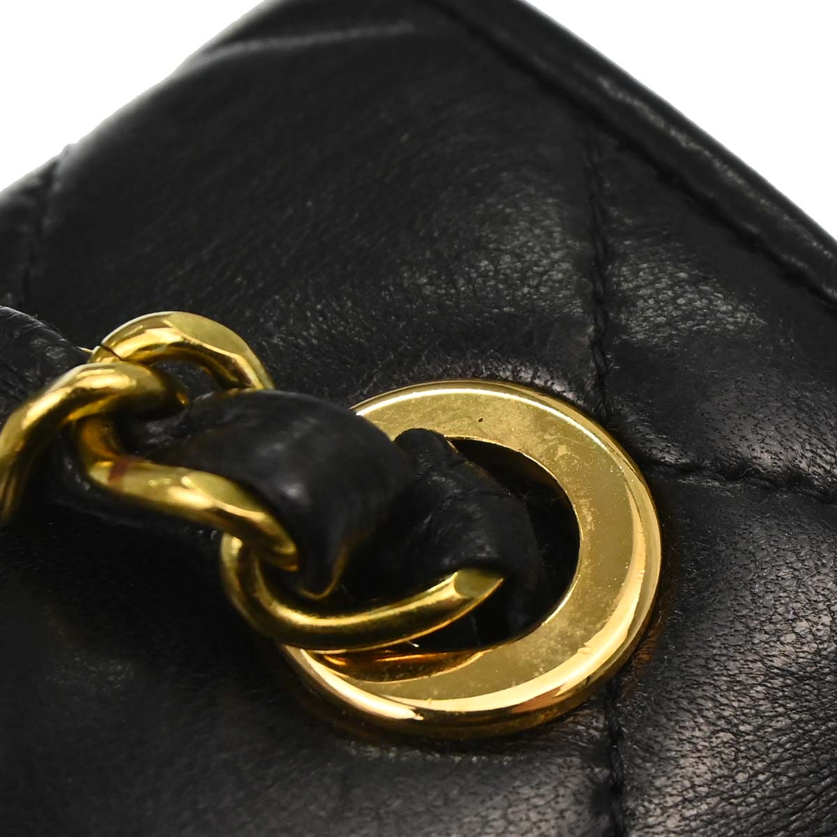 Chanel Black Lambskin Single Straight Flap Shoulder Bag