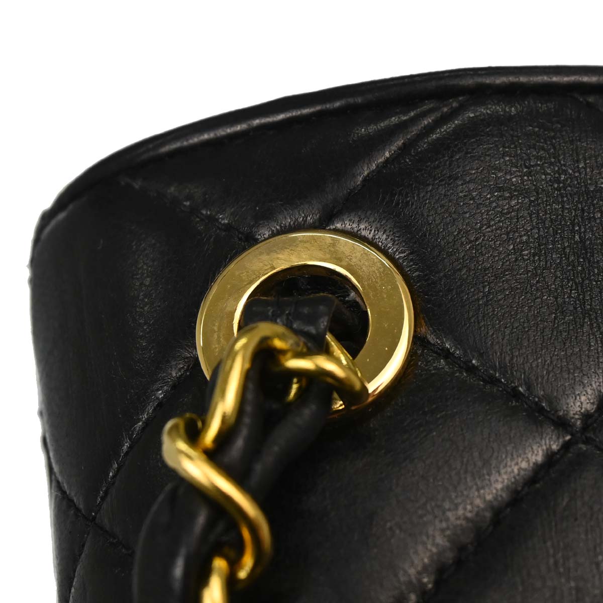 Chanel Black Lambskin Single Straight Flap Shoulder Bag