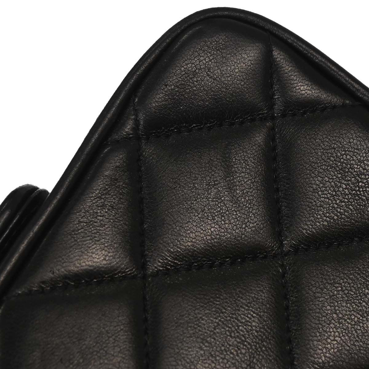 Chanel Black Lambskin Single Straight Flap Shoulder Bag