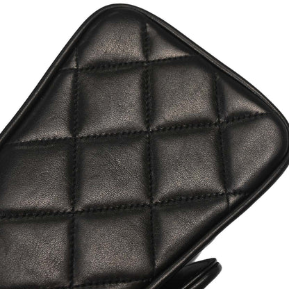 Chanel Black Lambskin Single Straight Flap Shoulder Bag