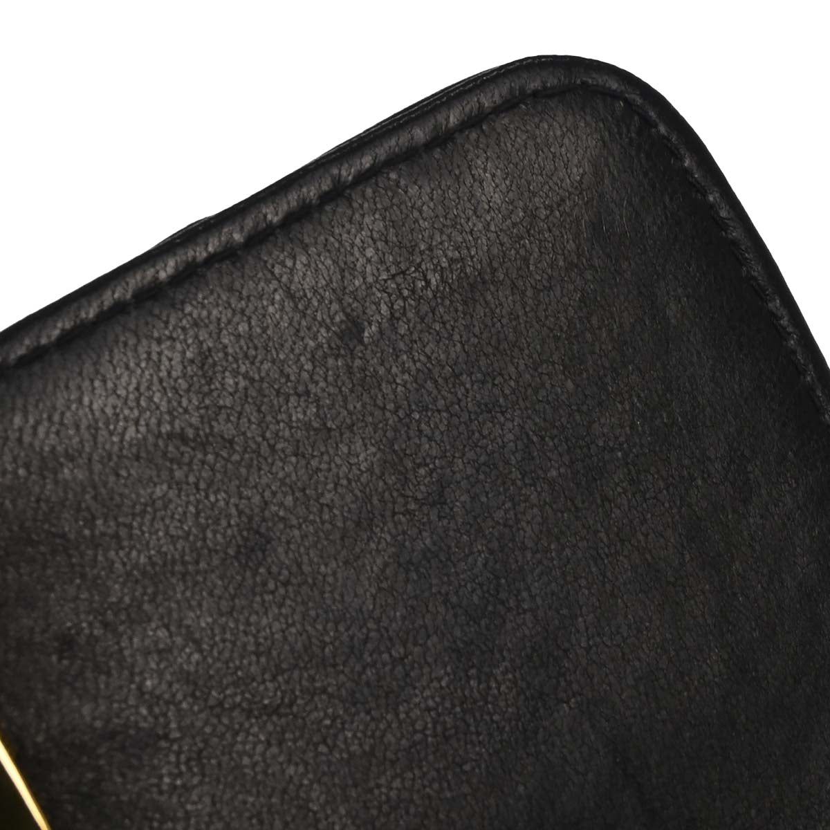 Chanel Black Lambskin Single Straight Flap Shoulder Bag