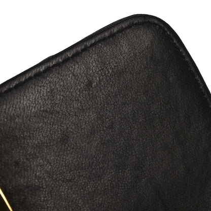 Chanel Black Lambskin Single Straight Flap Shoulder Bag