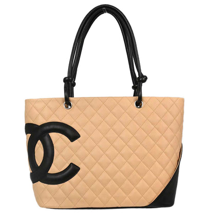 Chanel 2005-2006 Beige Calfskin Cambon Ligne Tote Handbag