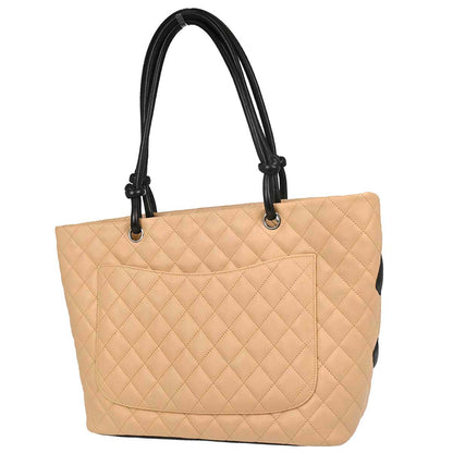 Chanel 2005-2006 Beige Calfskin Cambon Ligne Tote Handbag