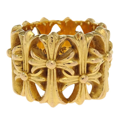 Chrome Hearts Cemetery Cross Ring 22K Gold #60 Jewelry