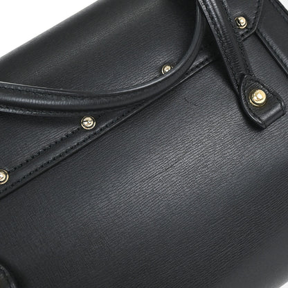 Gucci Black Leather Bamboo Handbag