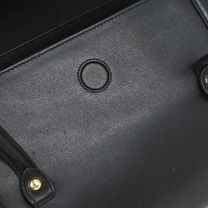 Gucci Black Leather Bamboo Handbag