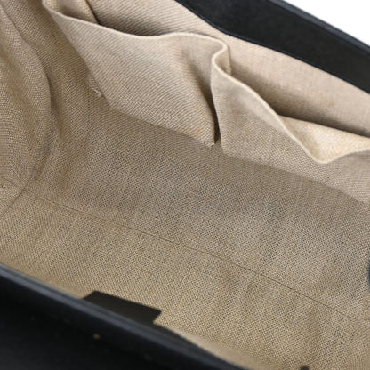 Gucci Black Leather Bamboo Handbag