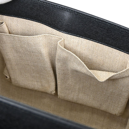 Gucci Black Leather Bamboo Handbag