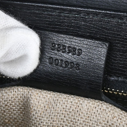 Gucci Black Leather Bamboo Handbag