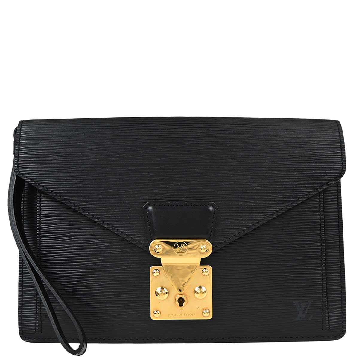 Louis Vuitton Black Epi Pochette Serie Dragonne Clutch Bag M52612