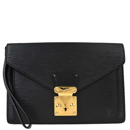 Louis Vuitton Black Epi Pochette Serie Dragonne Clutch Bag M52612