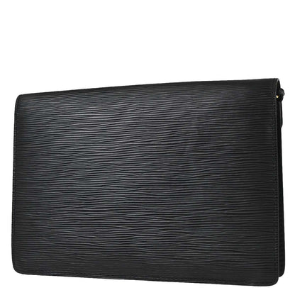 Louis Vuitton Black Epi Pochette Serie Dragonne Clutch Bag M52612