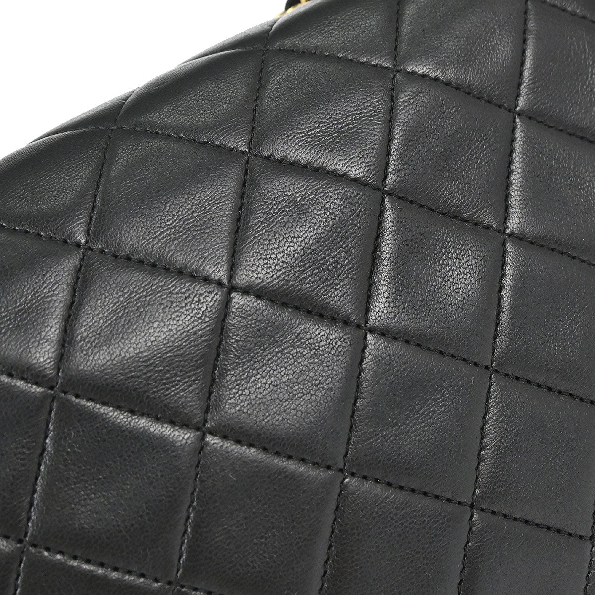 Chanel 1989-1991 Black Lambskin Classic Square Flap Shoulder Bag 20