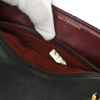 Chanel 1989-1991 Black Lambskin Classic Square Flap Shoulder Bag 20