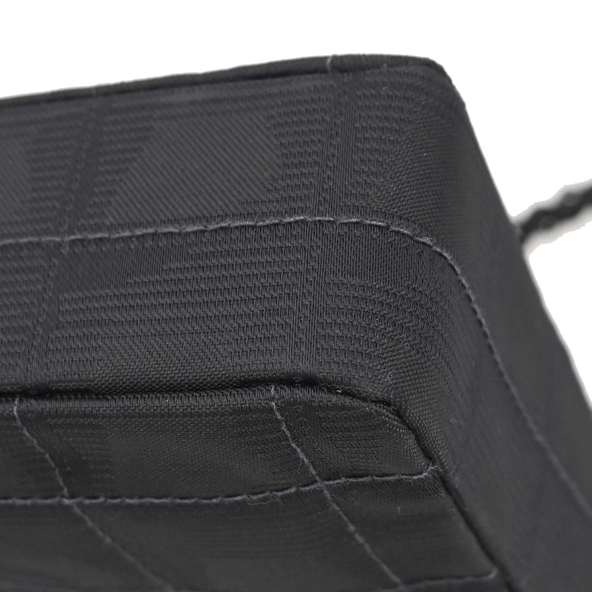 Chanel 2002-2003 Black Jacquard Nylon Travel Line East West Shoulder Bag