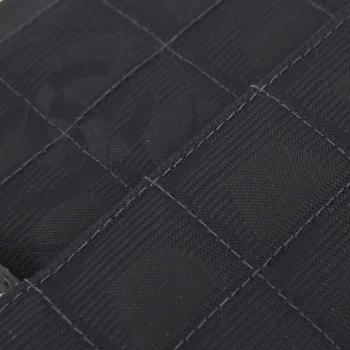 Chanel 2002-2003 Black Jacquard Nylon Travel Line East West Shoulder Bag