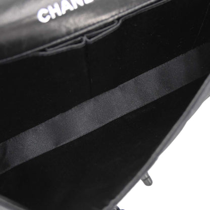 Chanel 2002-2003 Black Jacquard Nylon Travel Line East West Shoulder Bag