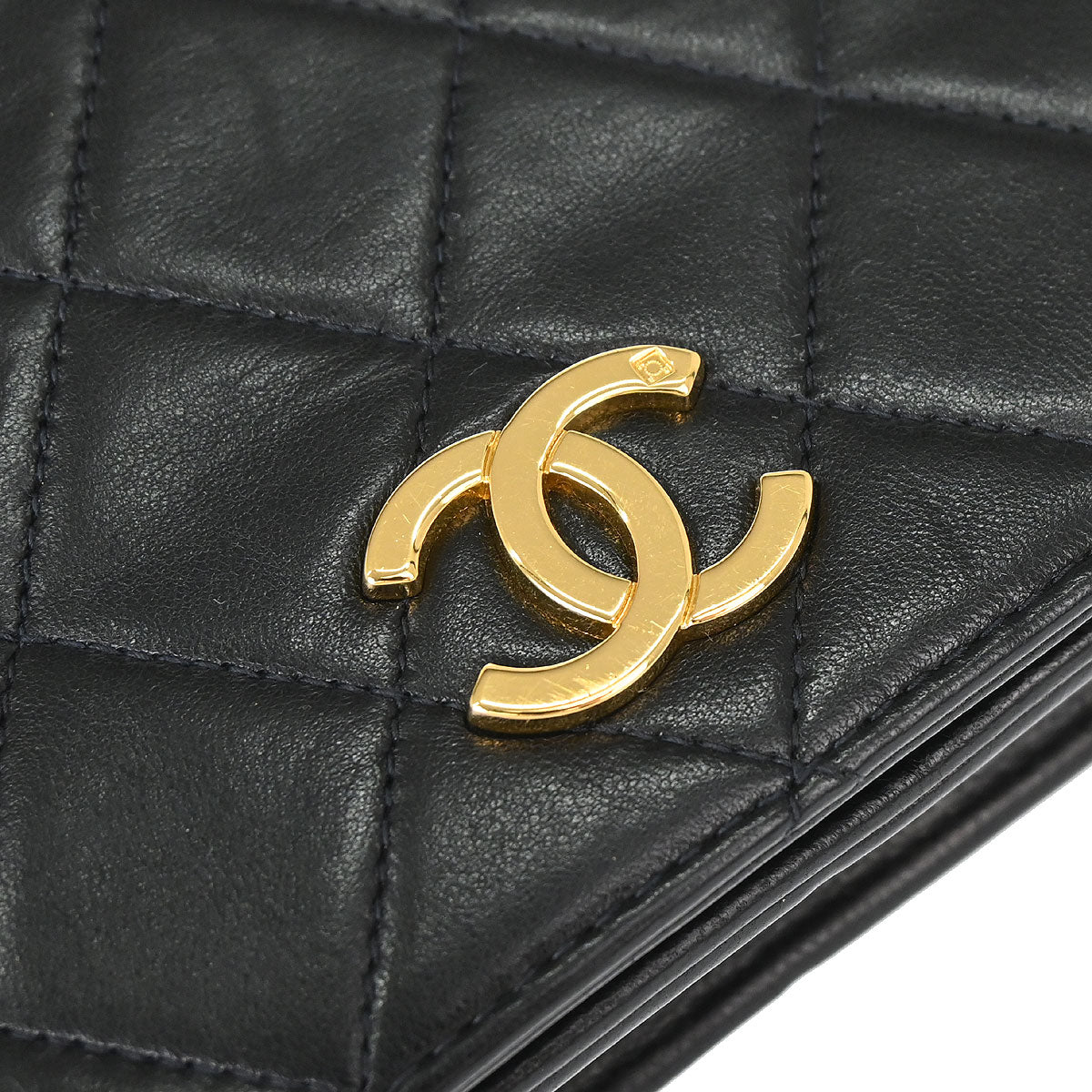 Chanel 1996-1997 Black Lambskin Pushlock Mini Full Flap Shoulder Bag