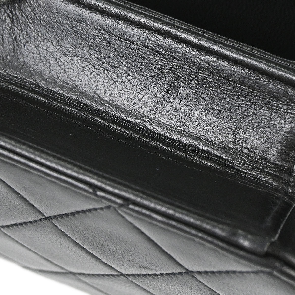 Chanel 1996-1997 Black Lambskin Pushlock Mini Full Flap Shoulder Bag