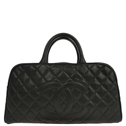 Chanel 2003-2004 Black Caviar Skin Bowling Bag 37