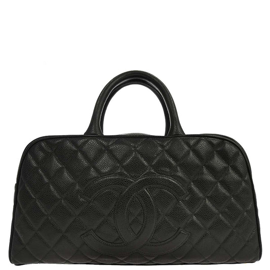 Chanel 2003-2004 Black Caviar Skin Bowling Bag 37