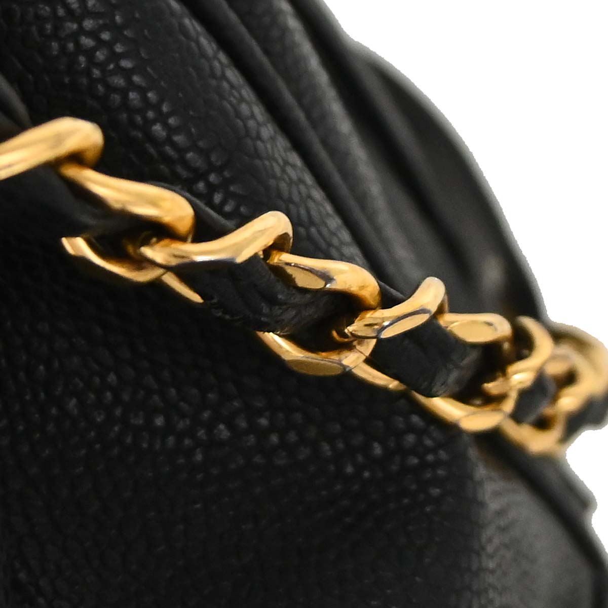 Chanel Black Caviar Skin Triple CC Bucket Shoulder Bag