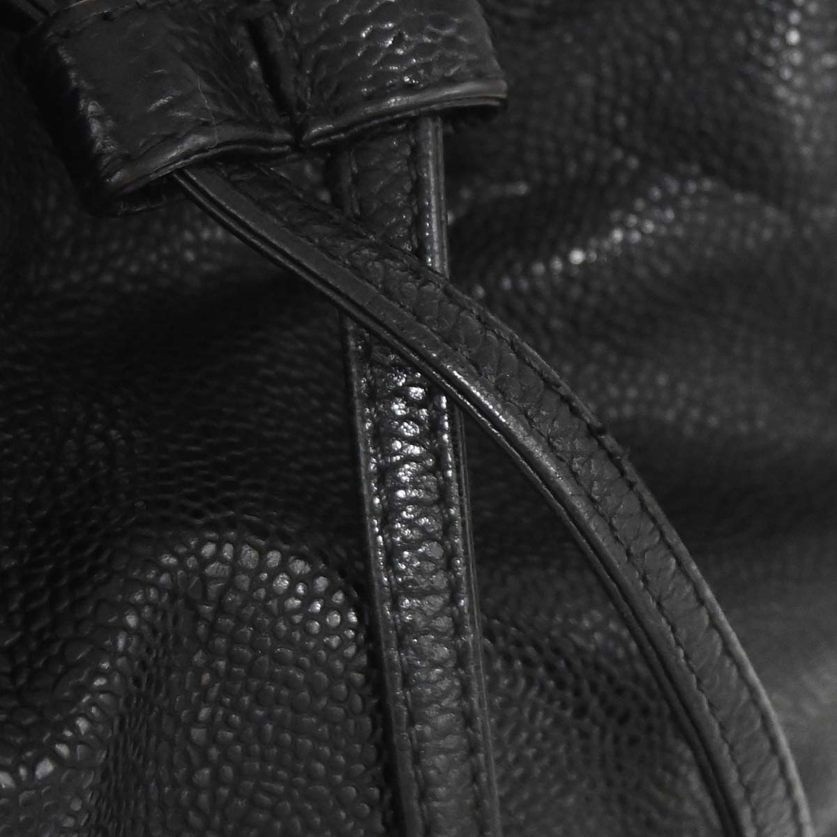 Chanel Black Caviar Skin Triple CC Bucket Shoulder Bag
