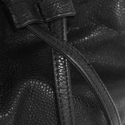 Chanel Black Caviar Skin Triple CC Bucket Shoulder Bag