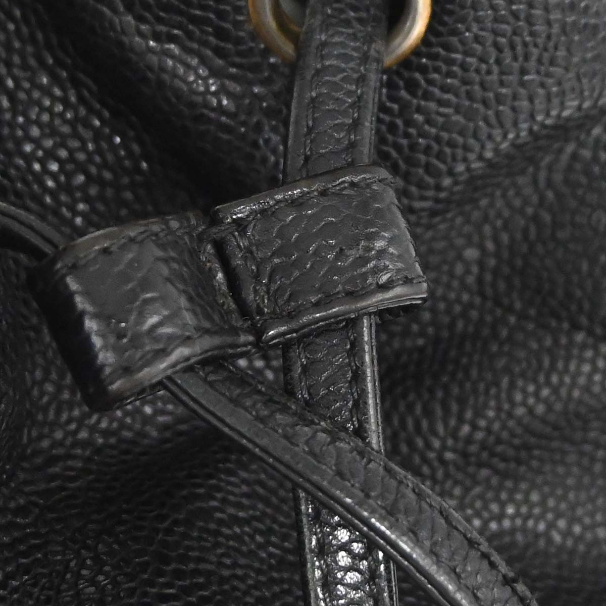 Chanel Black Caviar Skin Triple CC Bucket Shoulder Bag