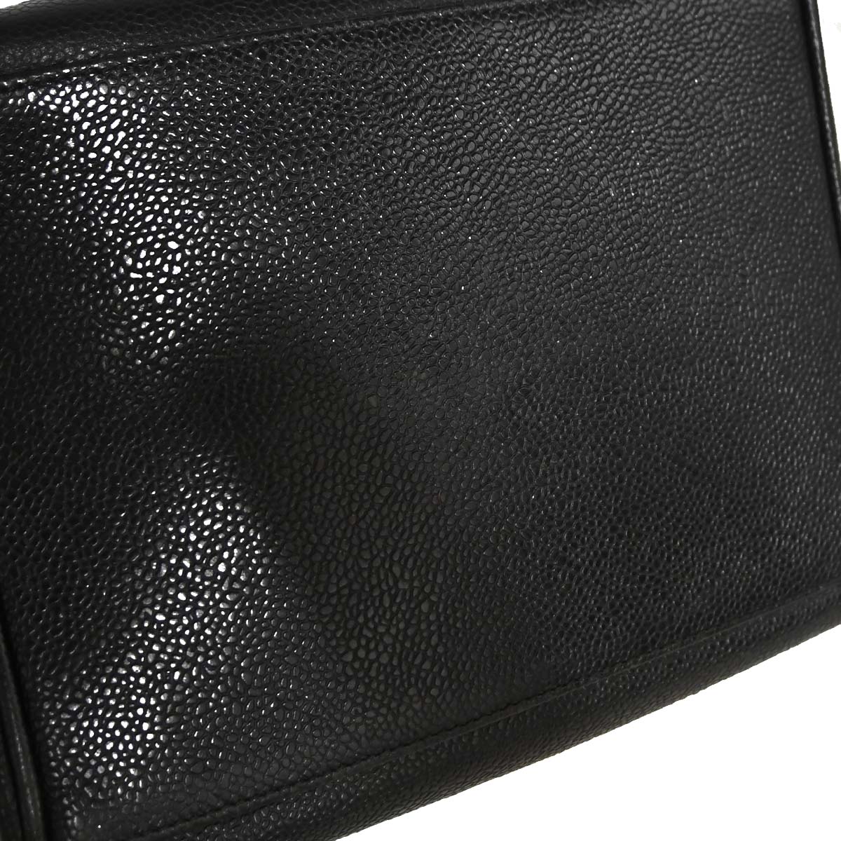 Chanel Black Caviar Skin Triple CC Bucket Shoulder Bag
