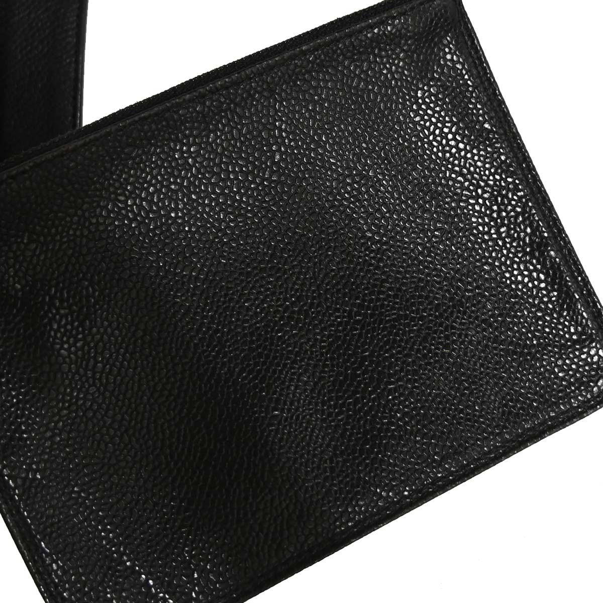 Chanel Black Caviar Skin Triple CC Bucket Shoulder Bag