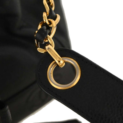 Chanel Black Caviar Skin Triple CC Bucket Shoulder Bag
