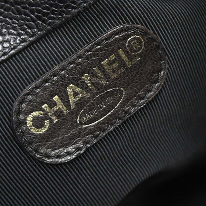 Chanel Black Caviar Skin Triple CC Bucket Shoulder Bag