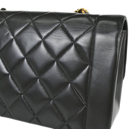 Chanel 1994-1996 Black Lambskin Small Diana Shoulder Bag