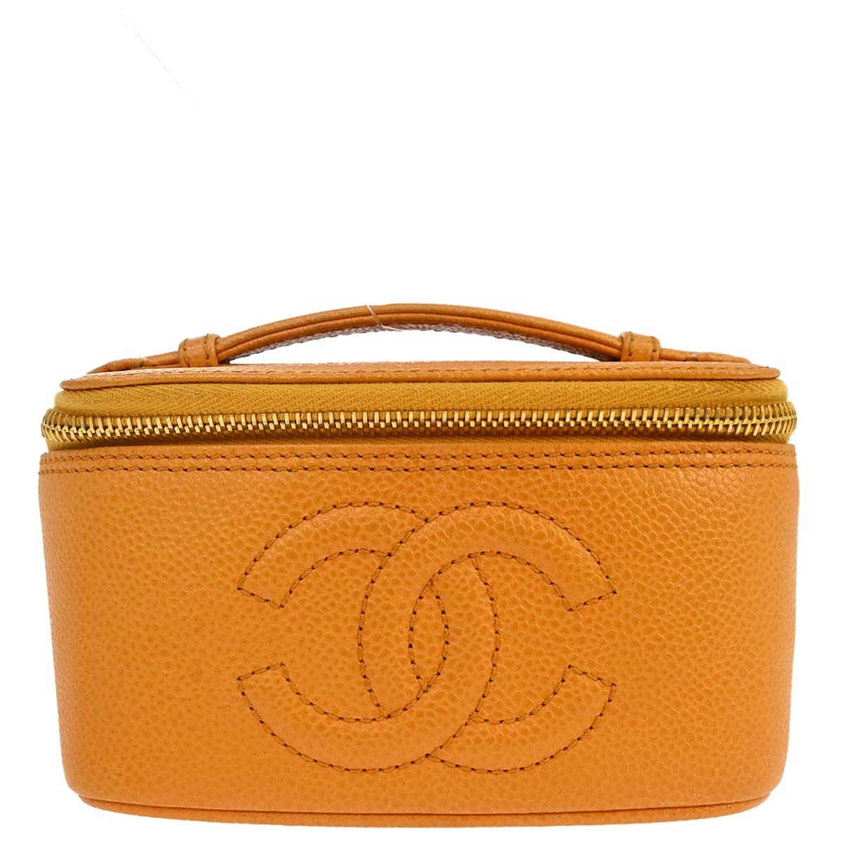 Chanel Yellow Caviar Skin Vanity Handbag
