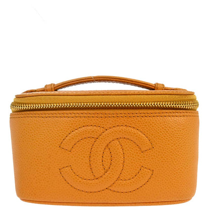 Chanel Yellow Caviar Skin Vanity Handbag
