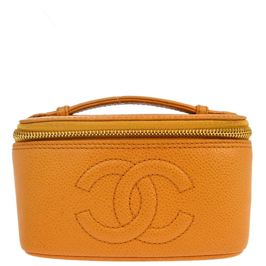 Chanel Yellow Caviar Skin Vanity Handbag