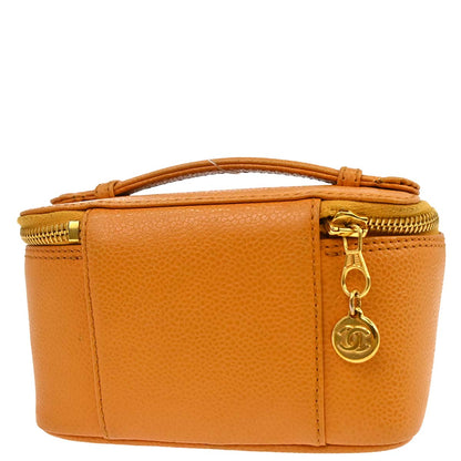 Chanel Yellow Caviar Skin Vanity Handbag