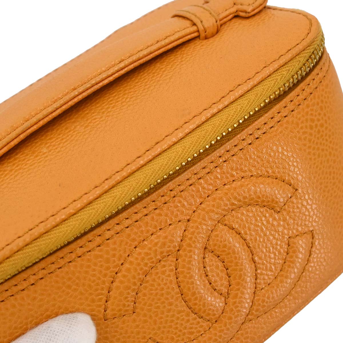 Chanel Yellow Caviar Skin Vanity Handbag