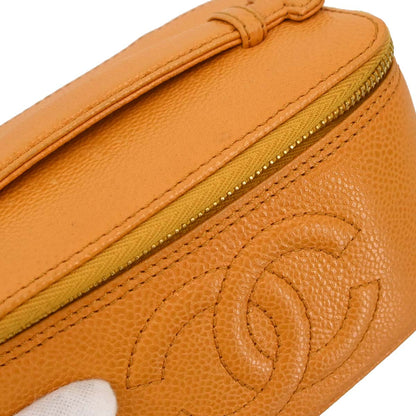 Chanel Yellow Caviar Skin Vanity Handbag