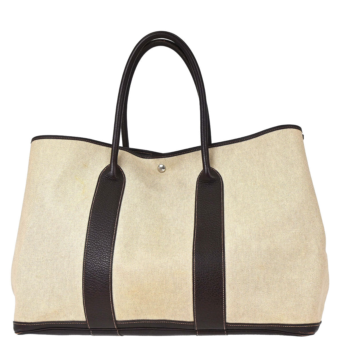 Hermes Beige Toile H Garden Party 49 GM Tote Handbag