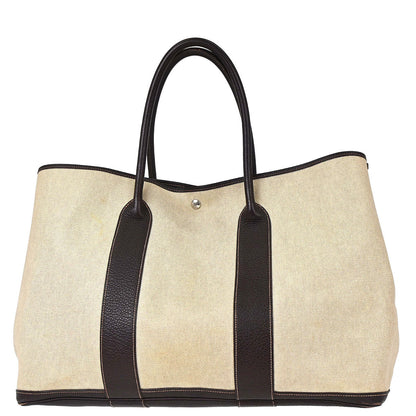 Hermes Beige Toile H Garden Party 49 GM Tote Handbag