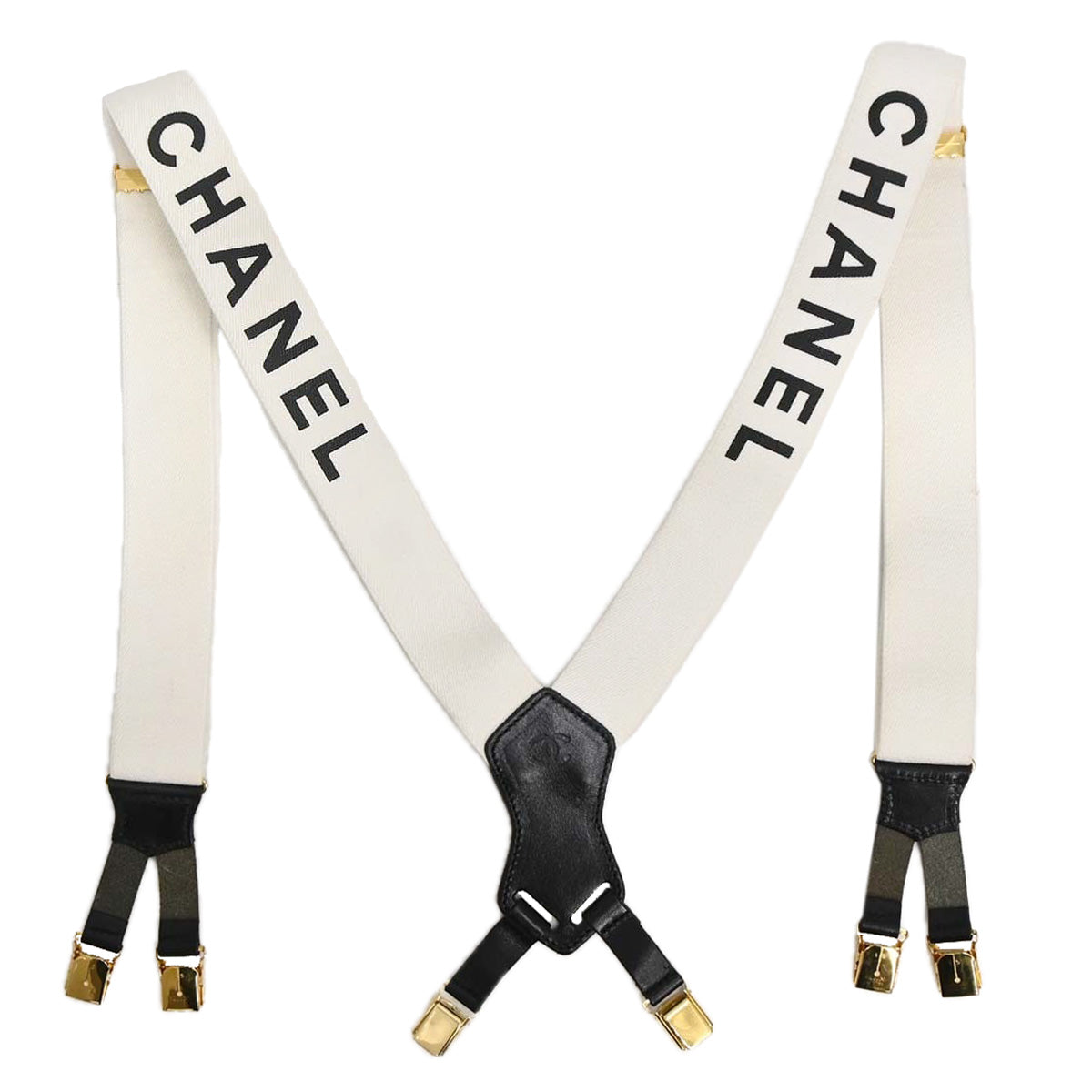 Chanel Suspenders White Small Good