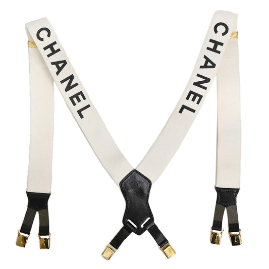 Chanel Suspenders White Small Good