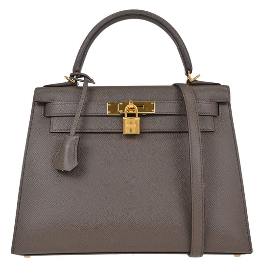 Hermes Etain Epsom Kelly 28 Sellier 2way Shoulder Handbag